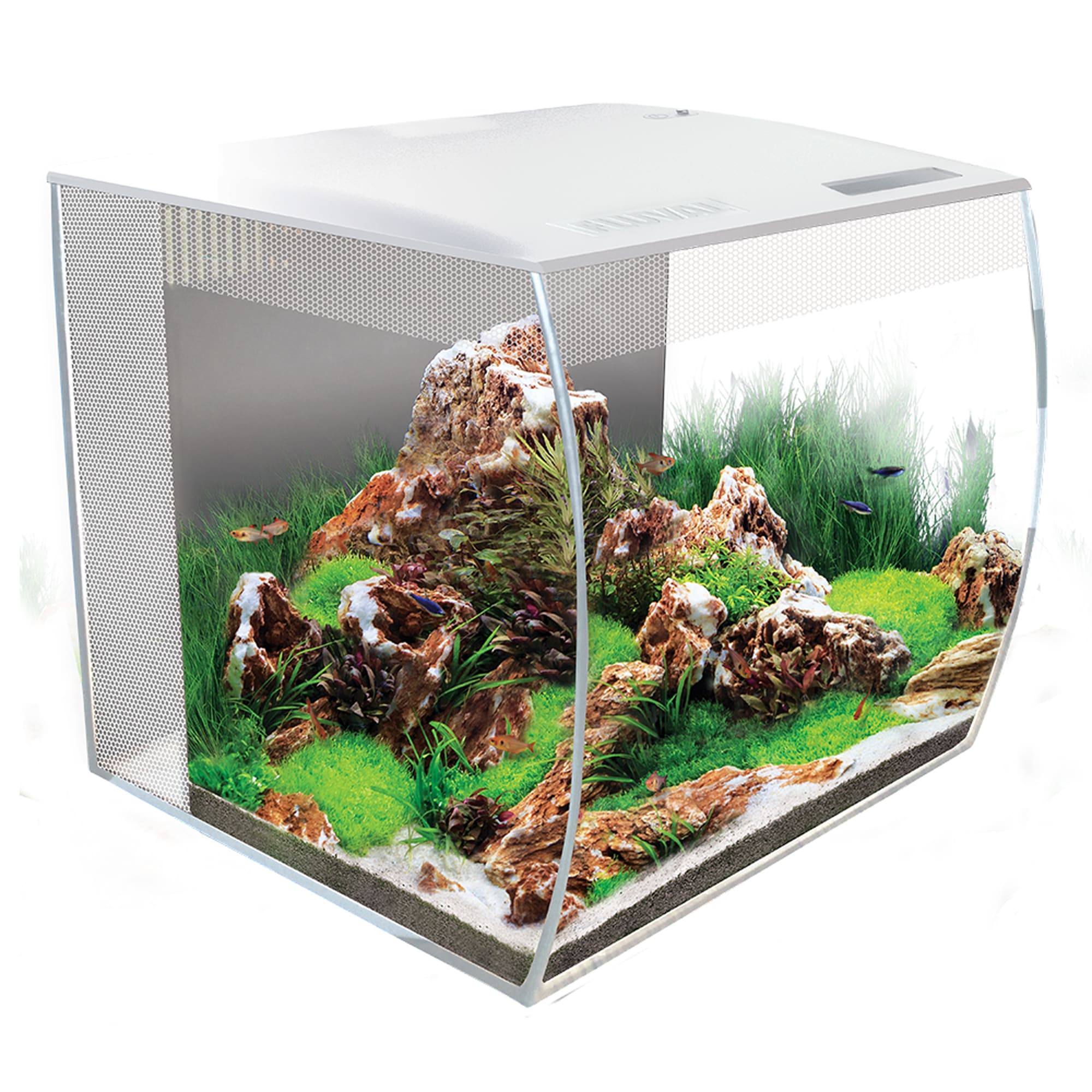 Fluval White Glass Flex Aquarium Kit 15 Gallon Petco